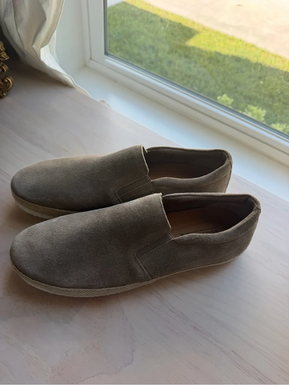 Section X Men's Slip-On Suede Loafers in Light Taupe
